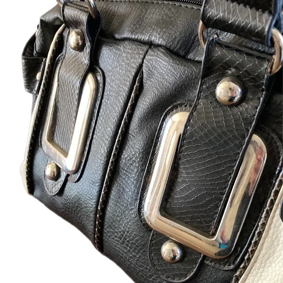 Replica FOSSIL bowler shoulder bag black white - Picture 3 of 12